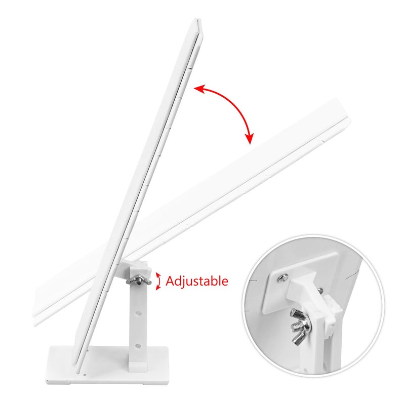 MOOCA 2 Pcs Set Multiple Pendant Necklace Display, Chain Display Stand, with Adjustable Stand for 9 necklaces, White Leatherette, 2.75 W x3.5 D x 12 H in - Image 4